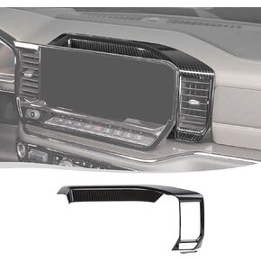 Voodonala for Chevy Silverado 2022-2023 Center Navigation Panel Cover Trim Compatible with Chevrolet Silverado 2022+ (Carbon Fiber Black,ABS)