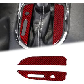 Compatible with Sticker Carbon Fiber Handle Panel Trim Cover Accessories for Ford Mustang 2015 2016 2017 2018 2019 2020 2021 (2PCS Red)