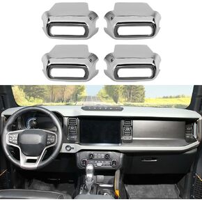 Compatible with Ford Bronco 2021-2023, 4PCS Center Console Air Vent Adjust Button Cover Trim (Purple)