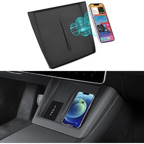 Upgrade Center Console Wireless Charger Silicone Mat for Tesla Model 3 Model Y Anti-Slip Protective Pad Interior Accessories