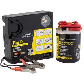 AIRMAN Flat Tire Repair Kit - ResQ Max Tire Mobility Kit Inflator 2.0 with Valve Through Sealant - Great for SUV, Pick-Up Mini Van Crossover Vehicles and More