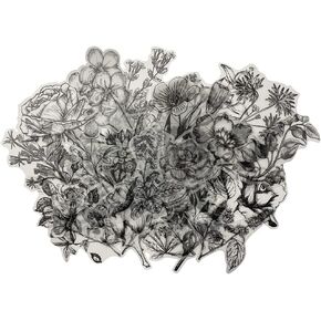 120 PCS Black and White Vintage Retro Flower Plant Stickers Decals for Laptop Scrapbooking Journal Planner Card Making