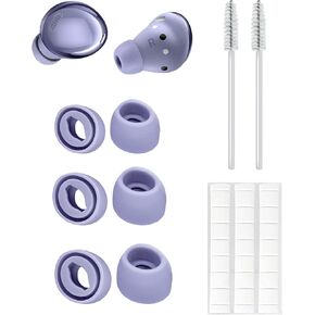 Silicone Replacement Ear Tips Compatible with Samung Galaxy Buds Pro Wireless Earbuds,Clean Kit with 2 Soft Brush and 1 Cleaning Putty, Anti-Slip Eartips,Fit in The Charging Case,(S/M/L),Violet