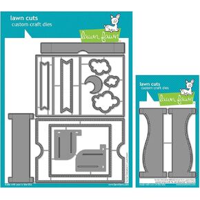 Lawn Fawn Ta-da! Diorama! Die and Hillside Inserts Add-on Dies - 2 Interactive Card Die Sets with pocket