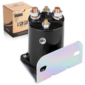10L0L Golf Cart Starter Solenoid,48V Heavy Duty Solenoid for Yamaha EZGO Club Car Electric,4 Terminal 200A Continuous with L-Shaped Bracket, 600A Peak 101883601, 73231G01, JR1-H1950-00