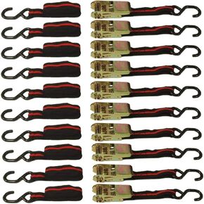 EDMBG Set of 10 1" X 10' Ratchet TIE Down Straps Ratcheting Tow Straps ATV Motorcycle