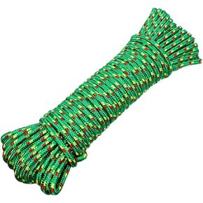 BoxerTool 3/8" x 100 Ft Diamond Braided Rope – UV and Weather Resistant – Abrasion Resistant – Heavy Duty Rope - Blue