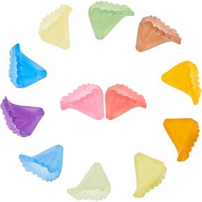 arricraft 140~143pcs/box Flower Beads, Transparent Acrylic Bead Caps, Plastic Beads Spacer Loose Beads Kits for DIY Craft Necklaces Bracelets Jewelry Making-Mixed Color