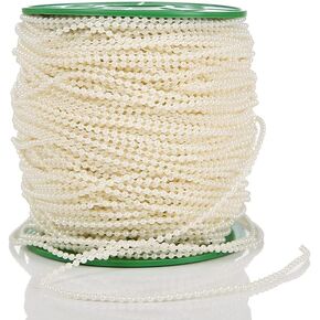 FQTANJU 2.5 mm Ivory Faux Pearl Beads 50M Garland Pearl Bead Roll Strand for DIY Wedding Party Decoration