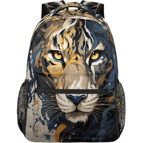 Lion Backpacks for Girls Boys, Abstract Lion Travel Backpack Laptop Backpack Waterproof School Backpack Bookbags for Teens Kids Backpack with Multiple Pocket Hiking Daypack Casual Bag