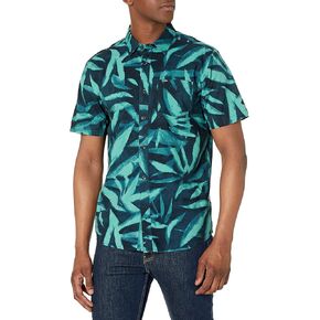Volcom Men's Echo Leaf Short Sleeve Button Down Hawaiian Shirt