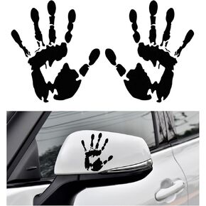2 PCS Car Wave Stickers, The Lazy Waver Wave Sign Decal Decoration, Automotive Waving Hand Stickers for Left Right Rearview Mirror, Exterior Car Accessories for SUV Truck (Red)