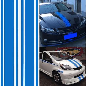 2 PCS Car Hood Stickers, Modified Racing Vinyl Stripe Decals, Hood Bumper Decorations, Universal Body Stickers for Most Cars (Black)