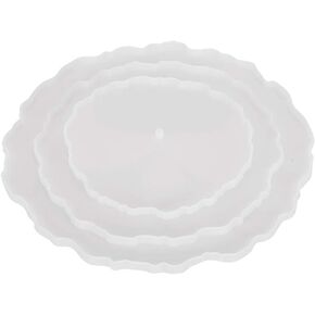 3 Pcs Silicone Tray Mold, Big Geode Silicone Mold for Resin, Irregular Shaped Round Resin Geode Tray Molds for Making Resin Craft DIY Home Decoration