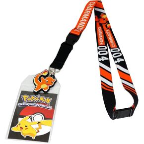 Pokemon Charmander 004 Lanyard with ID Badge Holder & PVC Rubber Charm