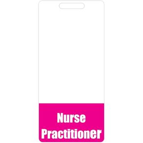 Nurse Practitioner Badge Buddy (Black) - Vertical Heavy Duty Badge Tags for NP's - Double Sided Badge Identification Card