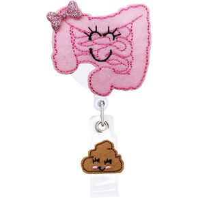 Gastroenterology Retractable Name Card Badge Holder Reel with Alligator Clip, 24 inches Thick Pull Cord