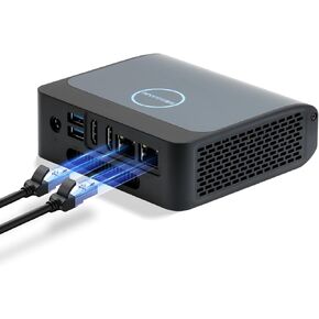 E1 Mini PC Windows 11 Pro [2.5G Dual LAN]، 16GB DDR4 512GB SSD Intel 12th Gen N100 (حتى 3.4 جيجا هرتز)، كمبيوتر مكتبي صغير يدعم WiFi6، BT5.2، USB3.2 و4K@60 هرتز شاشة ثلاثية in Kuwait