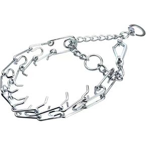 Chrome Plated Prong Dog Collar,no Pull Dog Prong Collar with Spikes,Choke Collar for Dogs Pinch Training Collar (4.0 * 28in)