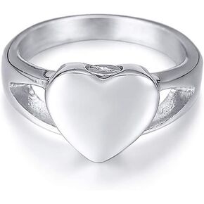 Stainless Steel Heart Shape Urn Ring for Ashes Cremation Memorial Jewelry