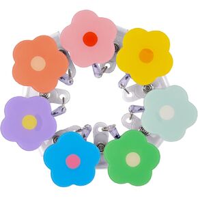 WXJ13 7 PCS Flower Badge Holders with Clip Cute Badge Reels Retractable Holder Floral Nurse Badge Holder Clips ID Badge Holder with Clip for Nursing Nurses Hospital Teacher Lanyards Accessories
