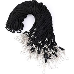 Yesland 150 Pack ID Black Lanyards Safety Badge Lanyard, 36 Inches Comfortable Neck Straps Business Card Lanyards Employee Lanyards Students Lanyards with Swivel Hook for Office, School, Classroom