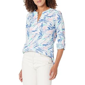 قميص نسائي من Foxcroft Vena بأكمام 3/4 كم برسومات استوائية in Kuwait