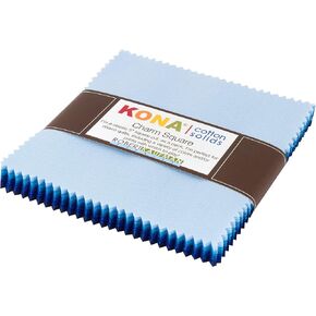 Kona Cotton Solids Waterfall Charm Square 42 5-inch Squares Charm Pack Robert Kaufman CHS-732-42 in Kuwait