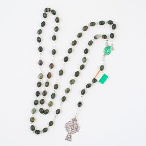 Green Connemara Marble Rosary With Round Beads