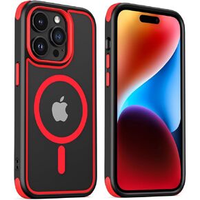 for iPhone 14 Pro Case, Compatible with MagSafe, Crystal Clear Case with Magnetic Ring, Multicolor Design Protective Shockproof Bumpers, Not Yellowing Slim Cover for Men Women - Blue/Green