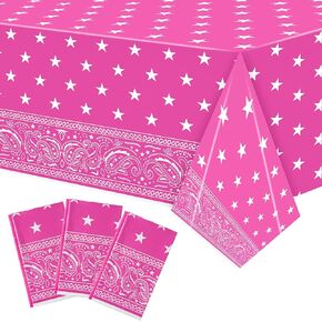 K1tpde 3PCS Bandana Party Tablecloths, Cholo Gangsta Theme Bandana Table Covers, Bandana Plastic Tablecloth, Cholo Themed Western Party Decorations for Adult, Red, White, Black Party Tablecloths
