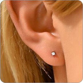 Stud Earrings for Women Dainty 18K Gold Plated Cubic Zirconia Stud Earrings Cute Small Stud Earrings Simple Piercing Jewelry earrings Gift in Kuwait