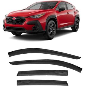 Vesul Tape-On Window Visor Compatible with Subaru Crosstrek 2024 Touring Limited Wilderness Convenience Sport Premium Base Rain Guard Window Wind Deflector Shield Cover Visor Dark Black