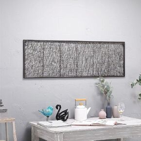 GUSUWOD Metal and Rattan Wall Decor, 17" W x 54" H, Dark Bronze