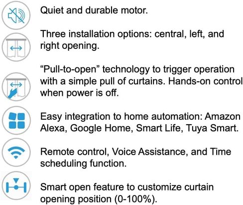 Homesupplier Smart Curtains, Automatic Curtain Rod, Compatible with Alexa, Google Home, Smart Life App, Customizable Length (13 ft) in Saudi Arabia