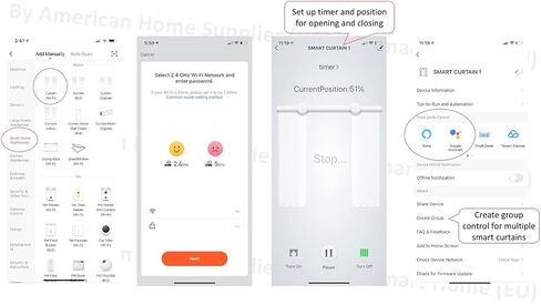 Homesupplier Smart Curtains, Automatic Curtain Rod, Compatible with Alexa, Google Home, Smart Life App, Customizable Length (13 ft) in Saudi Arabia