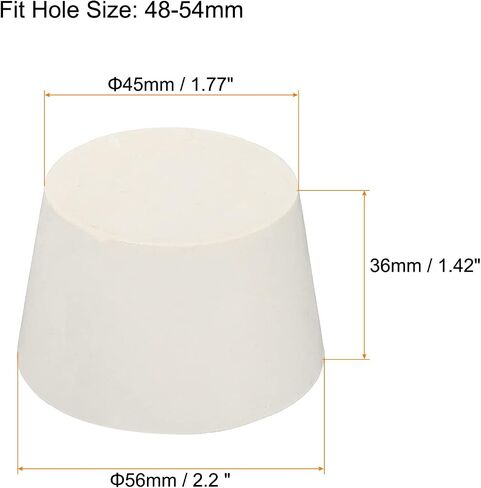 MECCANIXITY Rubber Tapered Plug 38mm to 46mm Solid Test Tubes Bungs Stopper White for Lab Home 2 Pieces in Saudi Arabia