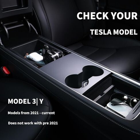 صينية تنظيم وحدة التحكم المركزية من Tesla للطراز Y والطراز 3 الملحقات 2021 2022 2023 مادة ABS مسند الذراع صندوق درج تخزين مخفي متوسط in Kuwait