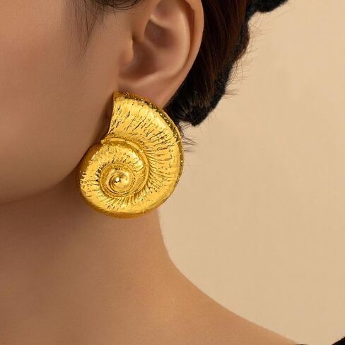 Conch Starfish Seashell Earrings Gold Stud Earrings for Women Boho Ocean Scallop Shell Earrings Gold Earrings Summer Beach Jewelry Gifts in Saudi Arabia