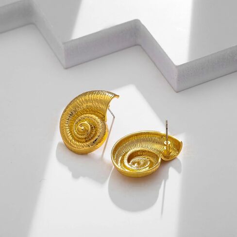 Conch Starfish Seashell Earrings Gold Stud Earrings for Women Boho Ocean Scallop Shell Earrings Gold Earrings Summer Beach Jewelry Gifts in Saudi Arabia