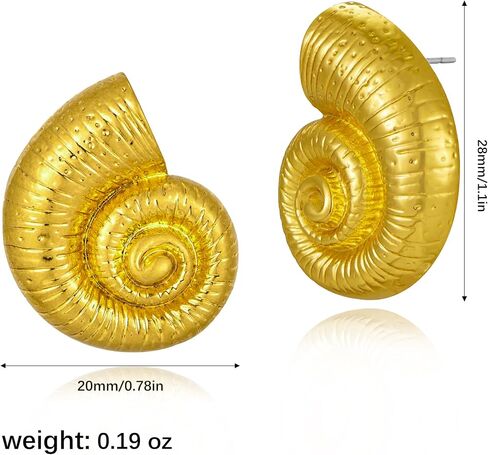 Conch Starfish Seashell Earrings Gold Stud Earrings for Women Boho Ocean Scallop Shell Earrings Gold Earrings Summer Beach Jewelry Gifts in Saudi Arabia