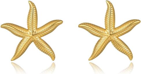 Conch Starfish Seashell Earrings Gold Stud Earrings for Women Boho Ocean Scallop Shell Earrings Gold Earrings Summer Beach Jewelry Gifts in Kuwait
