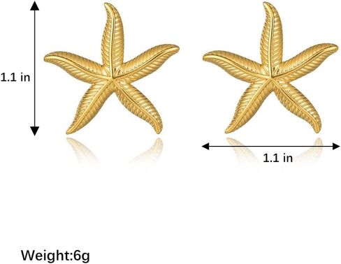 Conch Starfish Seashell Earrings Gold Stud Earrings for Women Boho Ocean Scallop Shell Earrings Gold Earrings Summer Beach Jewelry Gifts in Kuwait