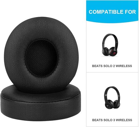 وسائد أذن بديلة من ELZO متوافقة مع سماعات Beats Solo 2 وSolo 3 اللاسلكية بلوتوث، طقم استبدال وسائد أذن من الجلد الفاخر لسماعات الرأس in Kuwait