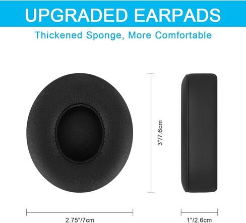 وسائد أذن بديلة من ELZO متوافقة مع سماعات Beats Solo 2 وSolo 3 اللاسلكية بلوتوث، طقم استبدال وسائد أذن من الجلد الفاخر لسماعات الرأس in Kuwait