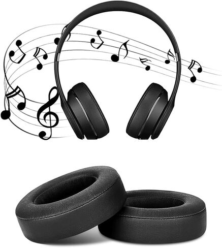وسائد أذن بديلة من ELZO متوافقة مع سماعات Beats Solo 2 وSolo 3 اللاسلكية بلوتوث، طقم استبدال وسائد أذن من الجلد الفاخر لسماعات الرأس in Kuwait