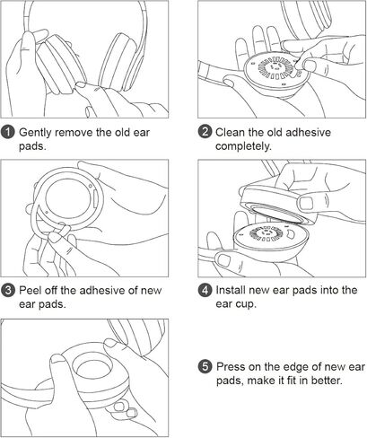 وسائد أذن بديلة من ELZO متوافقة مع سماعات Beats Solo 2 وSolo 3 اللاسلكية بلوتوث، طقم استبدال وسائد أذن من الجلد الفاخر لسماعات الرأس in Kuwait