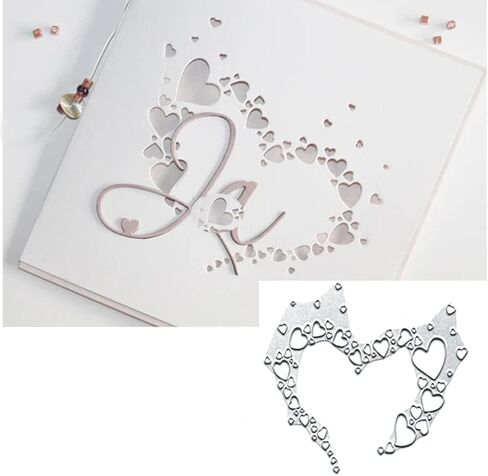 شكل قلب معدني يموت قطع يموت، الحب قلوب ورقة بطاقات قطع يموت قطع الإستنسل ل DIY النقش بطاقة صنع كتاب العلامات ورقة الزخرفية يموت سكرابوكينغ in Kuwait