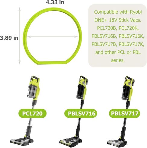 حشية بديلة لمكنسة Ryobi الكهربائية اللاسلكية 18 فولت، حشية علبة بديلة من السيليكون لمكنسة Ryobi PBL/PCL، حشية بديلة لغطاء صندوق الغبار in Kuwait