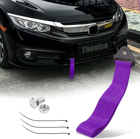 Thenice سحب حزام سباق الأحمر عالية القوة JDM نمط سحب الأشرطة العالمية الوفير الشارات - الأحمر in Kuwait